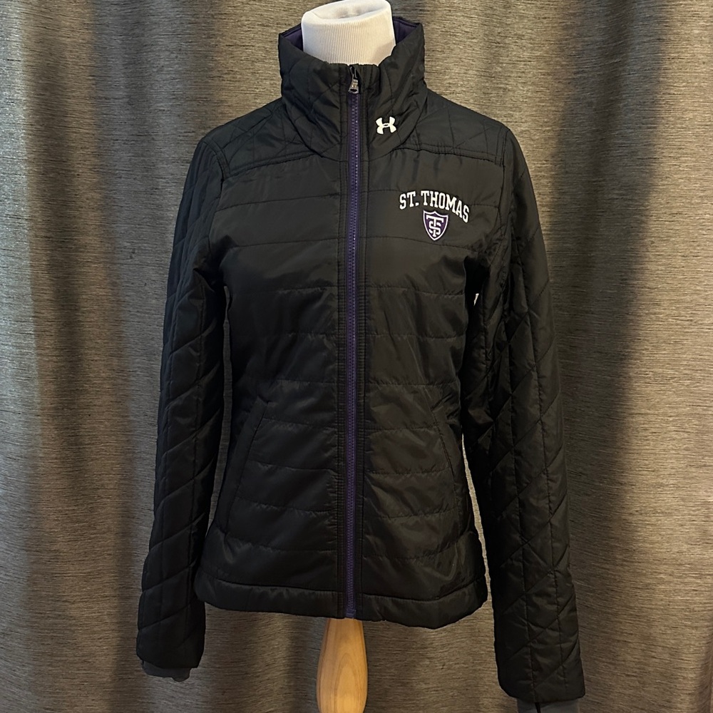 Under Armour Women's Black Quilted Jacket with University of St. Thomas Logo